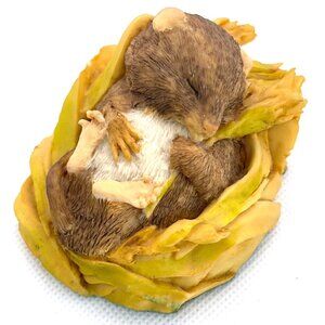 Sleeping Harvest Mouse Wheat Aynsley MasterCraft Hand Painted England UK Vintage